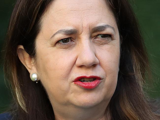 BRISBANE, AUSTRALIA - NewsWire Photos JULY 16 2021 Queensland Premier Annastacia Palaszczuk speaks at a press conference at Parliament house. Picture: NCA NewsWire / Jono Searle