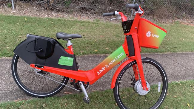 A Lime e-bike on a Southport street. Picture: Melanie Whiting