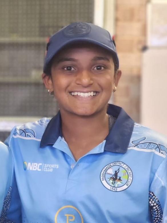 Neha Joshua is a standout with bat and ball in the U18s Brewer Shield. Picture: Parramatta District Cricket Club