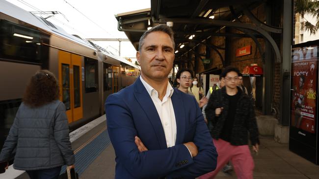 Burwood Mayor John Faker at Burwood train station. Picture: Jonathan Ng