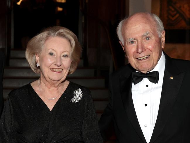 The Australian 60TH Gala Dinner arrivals at The Australian Museum (L-R) former Prime Minister Tony Abbott, Jeanette and John Howard. Jane Dempster/The Australian.