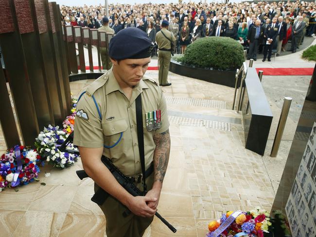 Anzac Day dawn service at North Bondi RSL on Bondi beach. Picture: John Appleyard