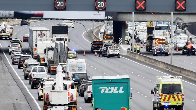 Some lanes will be closed on the Tullamarine Freeway this weekend. Picture: Nicole Garmston