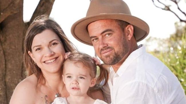 Mark and Moni Peebles pictured with young daughter, photo supplied by Moni Peebles.