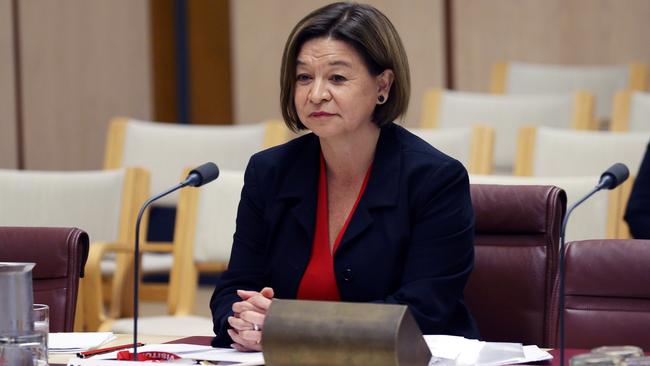 Former Managing Director Michelle Guthrie, at the inquiry in Parliament House in Canberra.Inquiry on matters related to allegations of political interference in the ABC including the termination of the Managing Director Michelle Guthrie, conduct of the Chair and Board, and governance of the ABC at the Environment and Communications References Committee, Parliament House in Canberra. Picture Gary Ramage