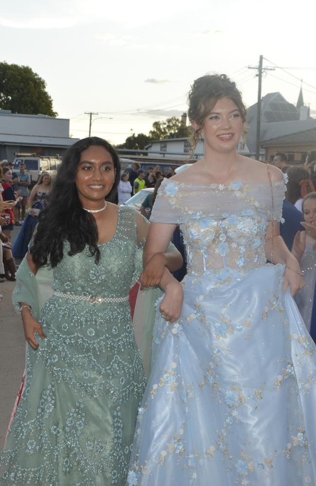 Warwick State High School graduates (from left) Rashmi Chandran and Casey Fagg at Warwick RSL on November 17, 2023. Photo: Jessica Klein