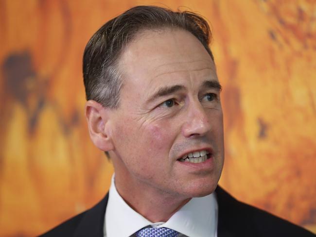 Greg Hunt insists the vaccination rollout is accelerating ‘exactly as intended’. Picture: NCA NewsWire/David Crosling