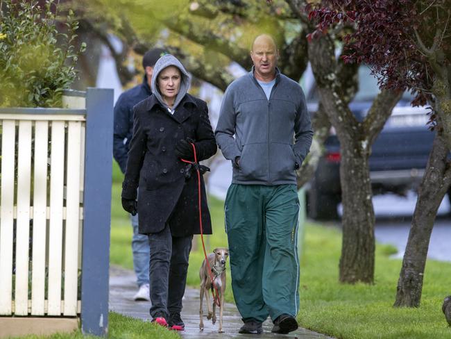 01-10-2022 - Optus CEO Kelly Bayer Rosmarin in Bowral with her husband Rodney Rosmarin, pictured for the first time since the Optus hack. The pair are being shadowed by a bodyguard who is living with them at their $4m country escape. Picture: Liam Mendes / The Australian,