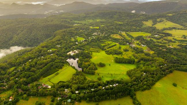 Aerial photos of the Eaglemont Estate site at Springbrook which has been bought by the Gold Coast City Council and will be a potential landing site for the proposed cableway. Picture: Gold Coast City Council