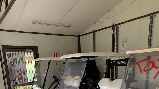 The Morwell Golf hire cart shed was broken into and multiple karts were vandalised by culprits. Picture: Facebook