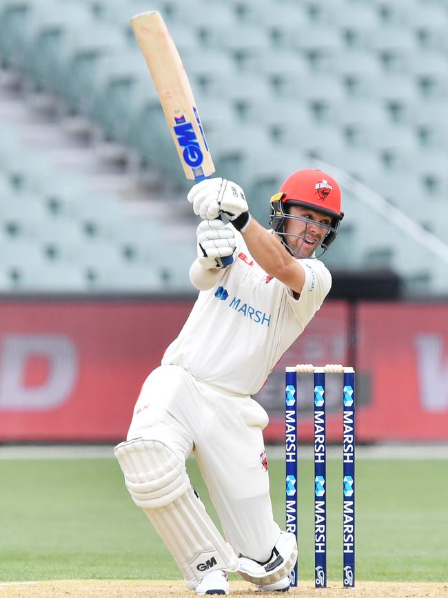 Travis Head will be chasing his second century of the Shield season against NSW.