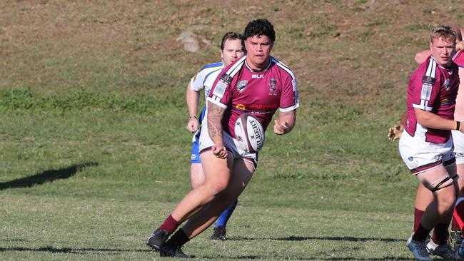 Gold Coast District Rugby Union (GCDRU) first grade clash between Nerang Bulls and Bond Pirates at Nerang. Winiata Barrett. Pic Mike Batterham