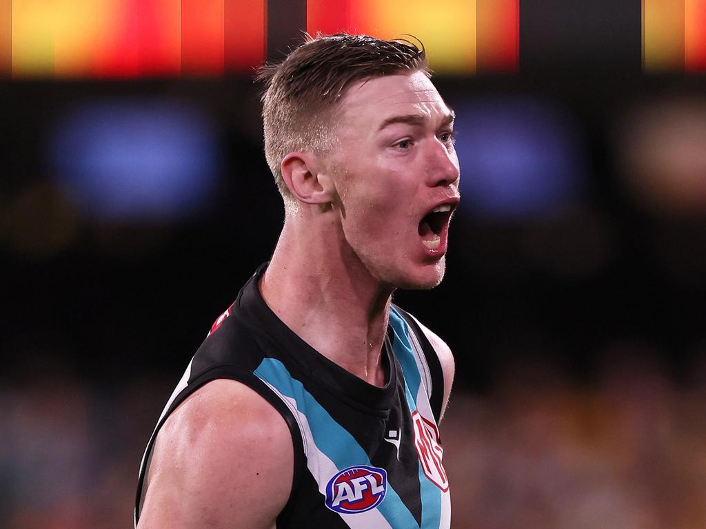 Todd Marshall kicked one on return. Picture: James Elsby/AFL Photos via Getty Images