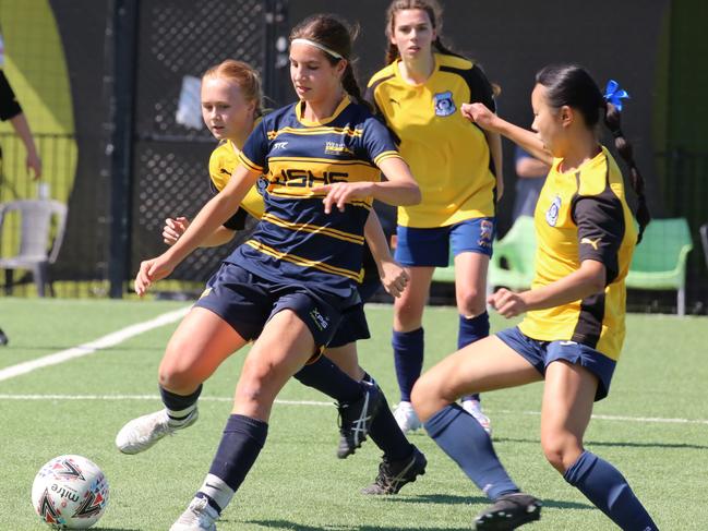 Kiara Bonora during the Bill Turner School Football National semi-finals. Picture: Lloyd Turner - Bill Turner School Football