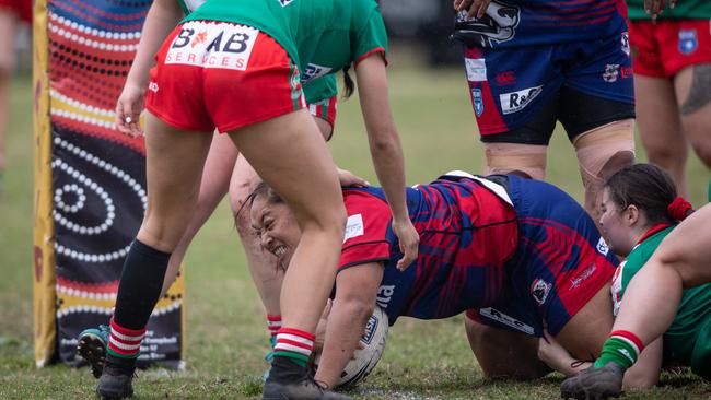 Collegians Tetuanui Dean scores a try. News Local, Pictures by Julian Andrews.