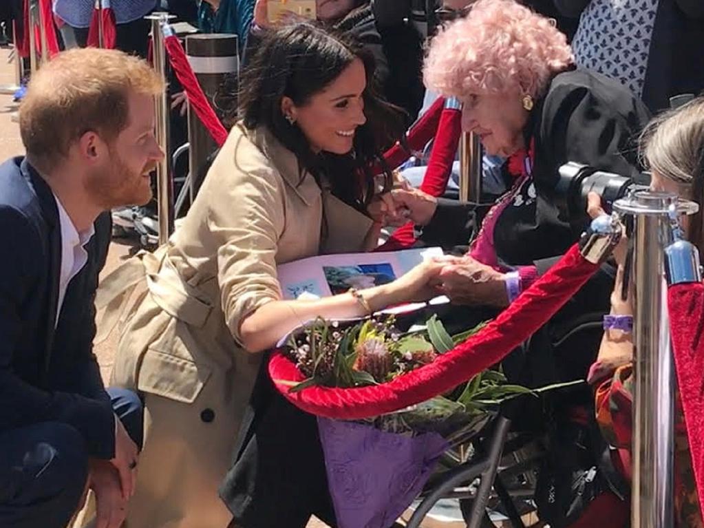 Harry introduced Meghan to Mrs Dunne. Picture: Benita Kolovos/AAP