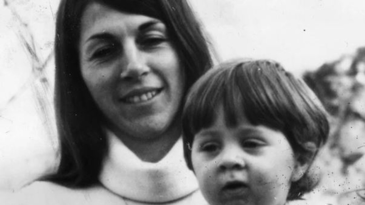 Suzanne Armstrong with her son Gregory who was 16 month’s old when his mother was murdered at their Collingwood home in 1977. Picture: Supplied