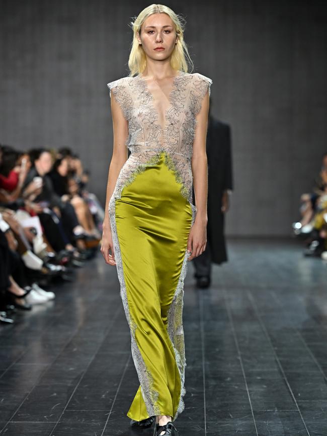 A model walks the runwayfor Beare Park. Picture: Getty Images