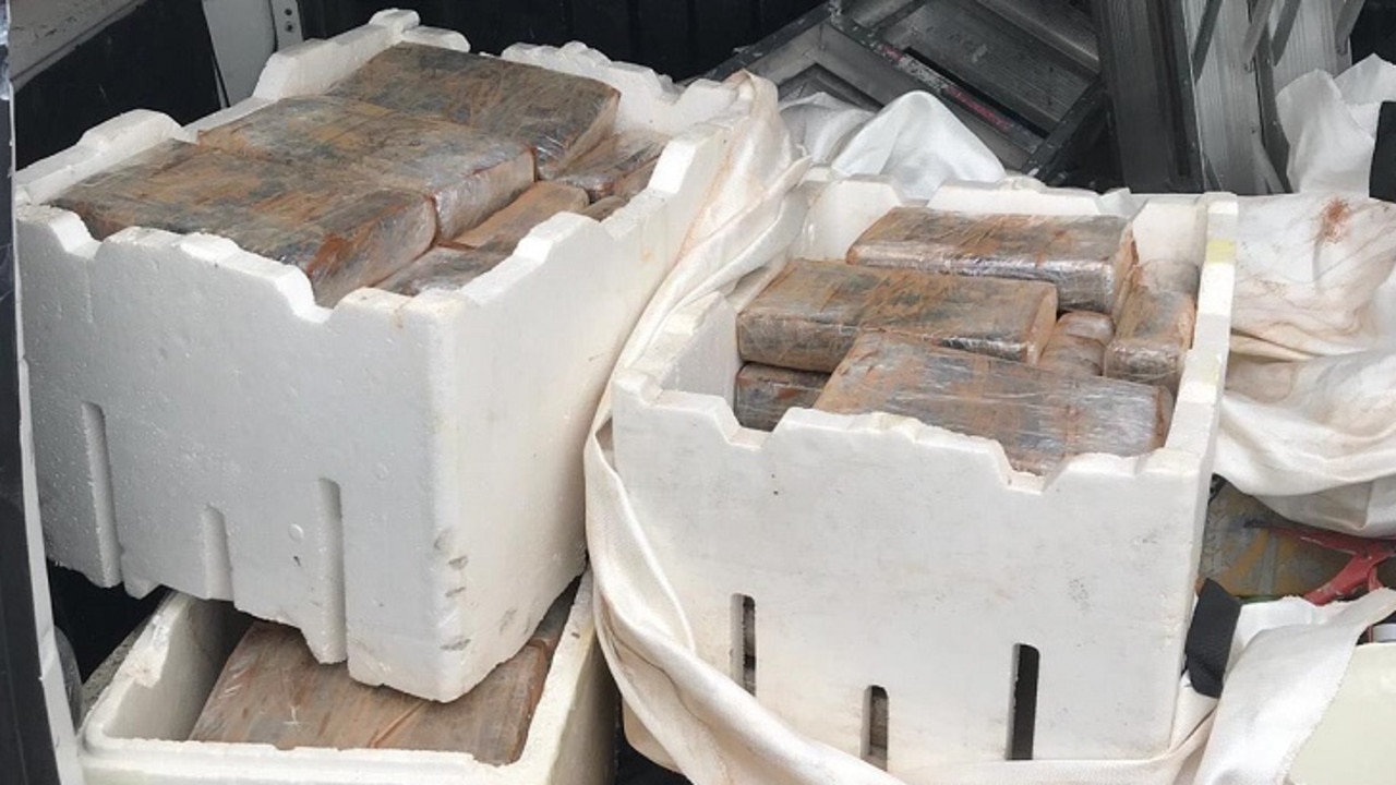 Police found dozens of blocks of cocaine in the back of a vehicle. Picture: AFP