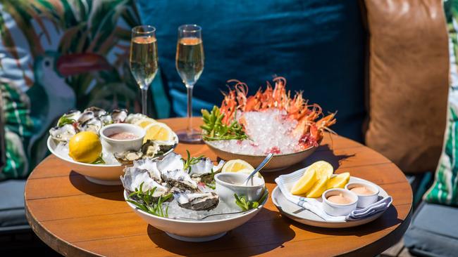 Empire Lounge’s prawns and oysters. Picture: Anna Kucera