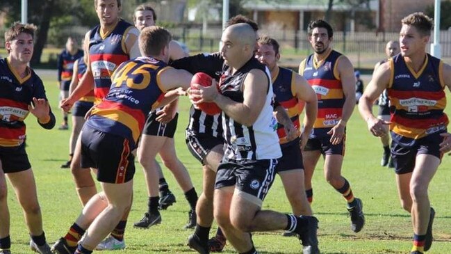 Karoonda in action during season 2022. The club has merged with Peake to form the Mallee Districts Storm and will compete in the RMFL next year. Picture: Karoonda Football Club