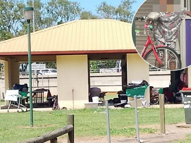 A public space near Bundaberg Base Hospital that has sparked debate over safety and hygiene.