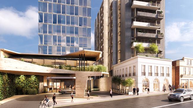 An artist’s impression of Fragrance Group’s hotel proposal as seen from Elizabeth St. Picture: SUPPLIED