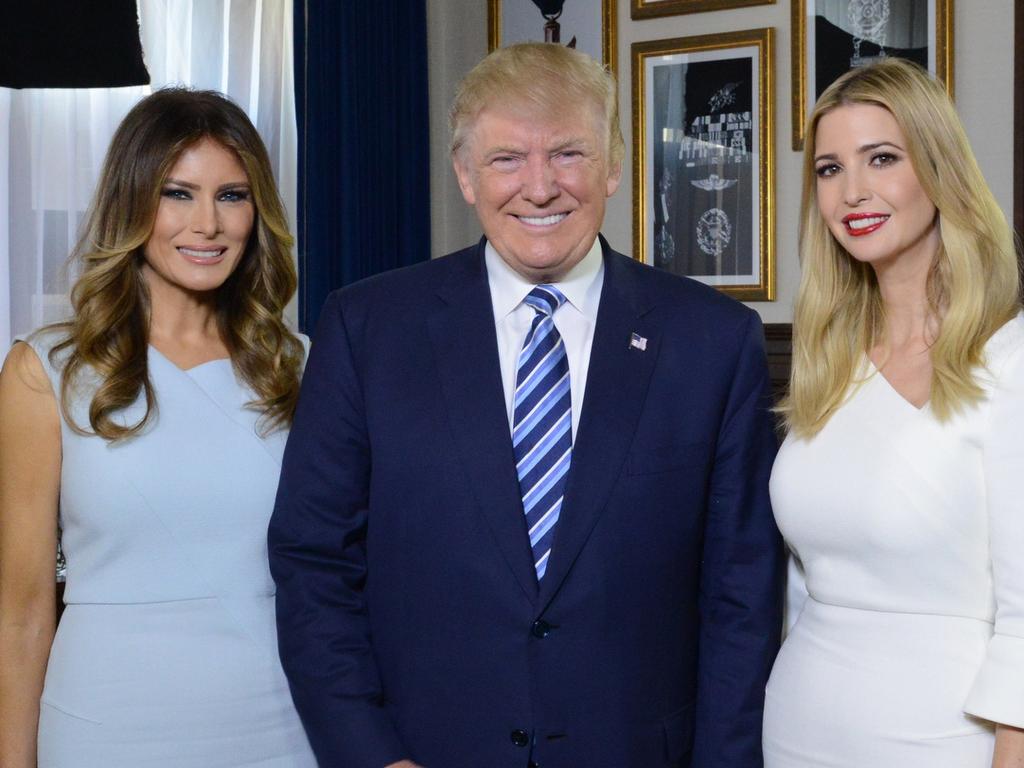 Melania, Donald and Ivanka Trump. Picture: Fred Watkins/Walt Disney Television via Getty Images