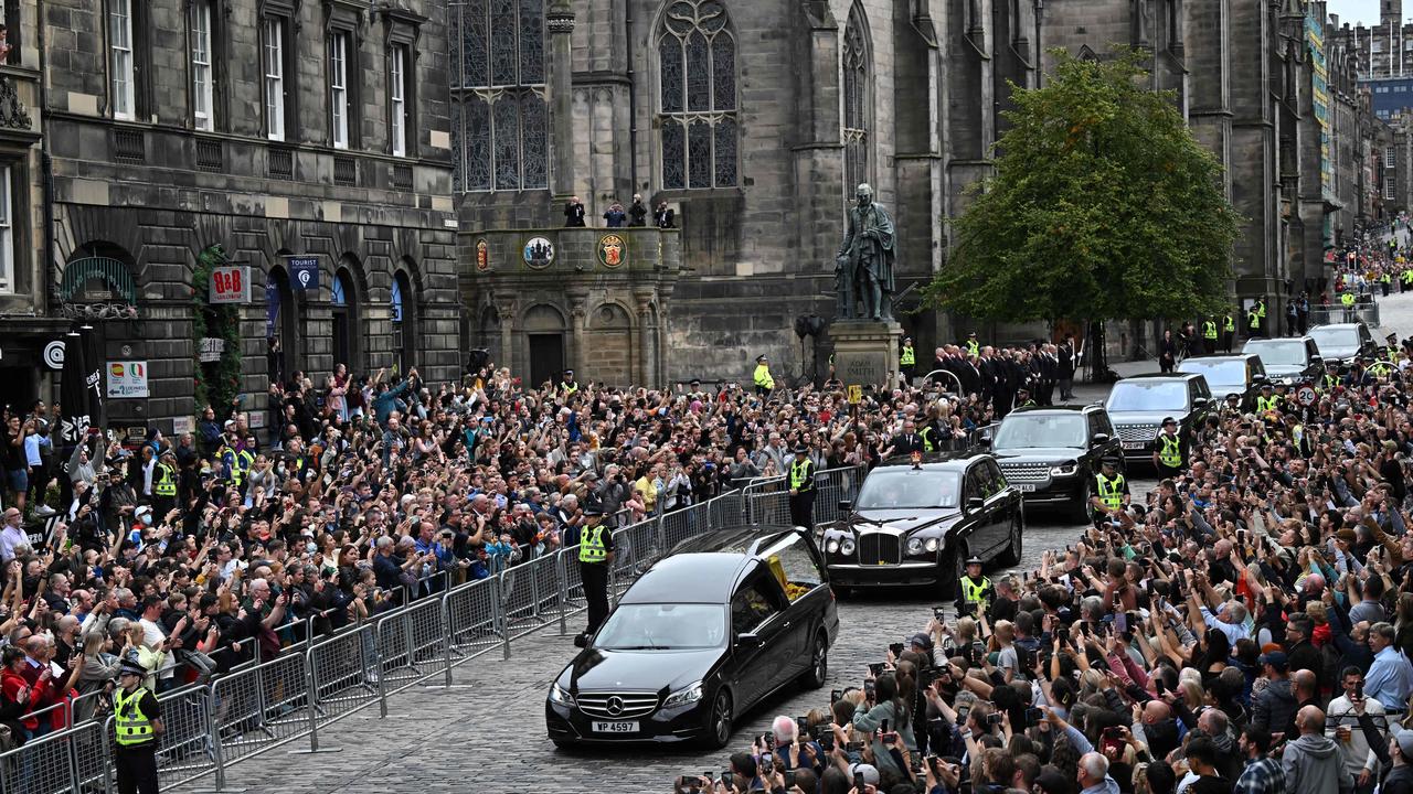 The procession arriving in Edinburgh. Picture: Oli Scarff/AFP