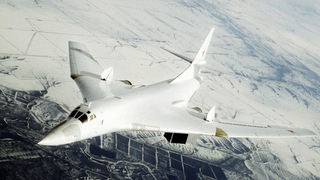 A Tupolev-160 warplane.