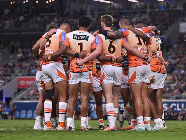 The Wests Tigers rallied after a poor start, and threatened a comeback, but their defence let them down in the end. Picture: NRL Imagery