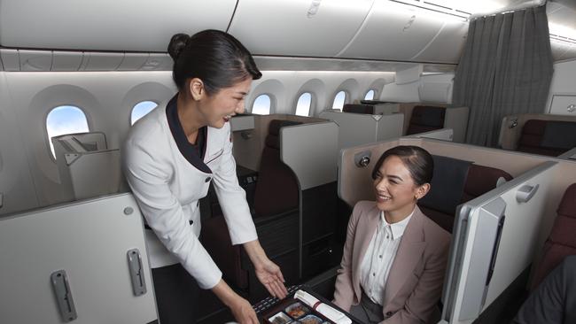 Japan Airlines Business Class has very good service.