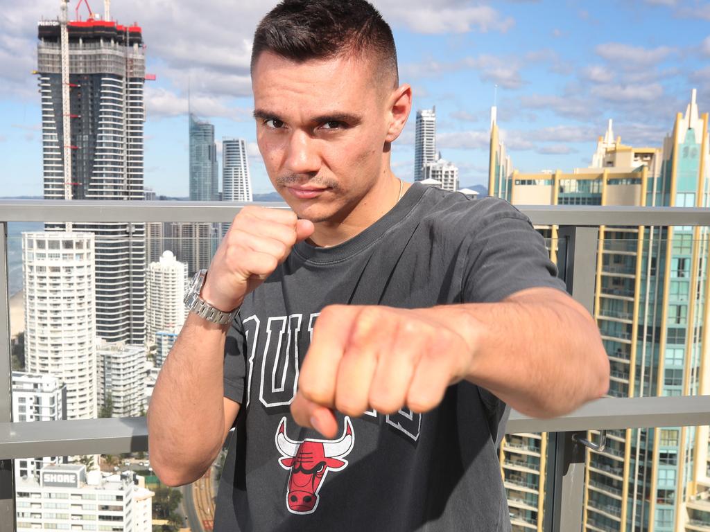 Australian boxing superstar Tim Tszyu is the man to beat in tonight’s fight against Stevie Spark. Picture Glenn Hampson