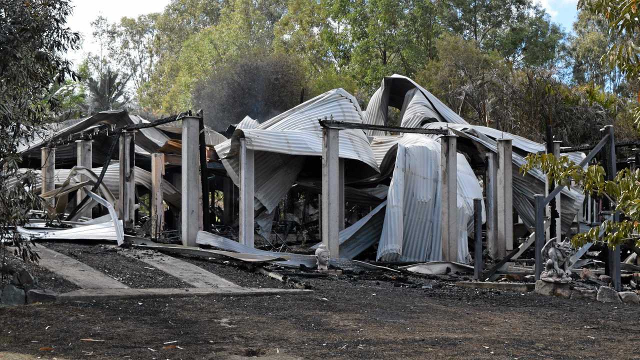 ABOVE: The remains of a 127-year-old house shows the devastation that followed from a fire at Pie Creek on Monday. Picture: Frances Klein