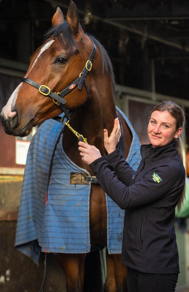 Kah grew up around horses and has a natural affinity with them. Picture: Jason Edwards