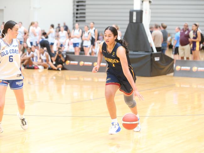 Basketball QLD U18's State Championships 2024 semi-finals day. Div 1 Gold Coast Rollers vs. Logan Thunder. 13 January 2024 Carrara Picture by Richard Gosling