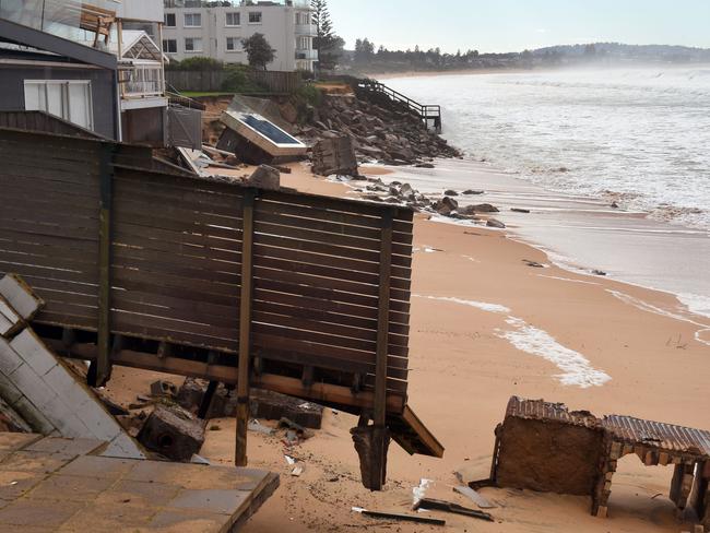 What were once backyards in Collaroy. Picture: AFP