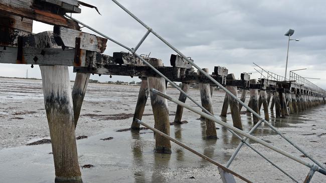 A severely damaged Port Germein jetty — which had just been repaired after damage earlier in the year. Pic: Tom Huntley