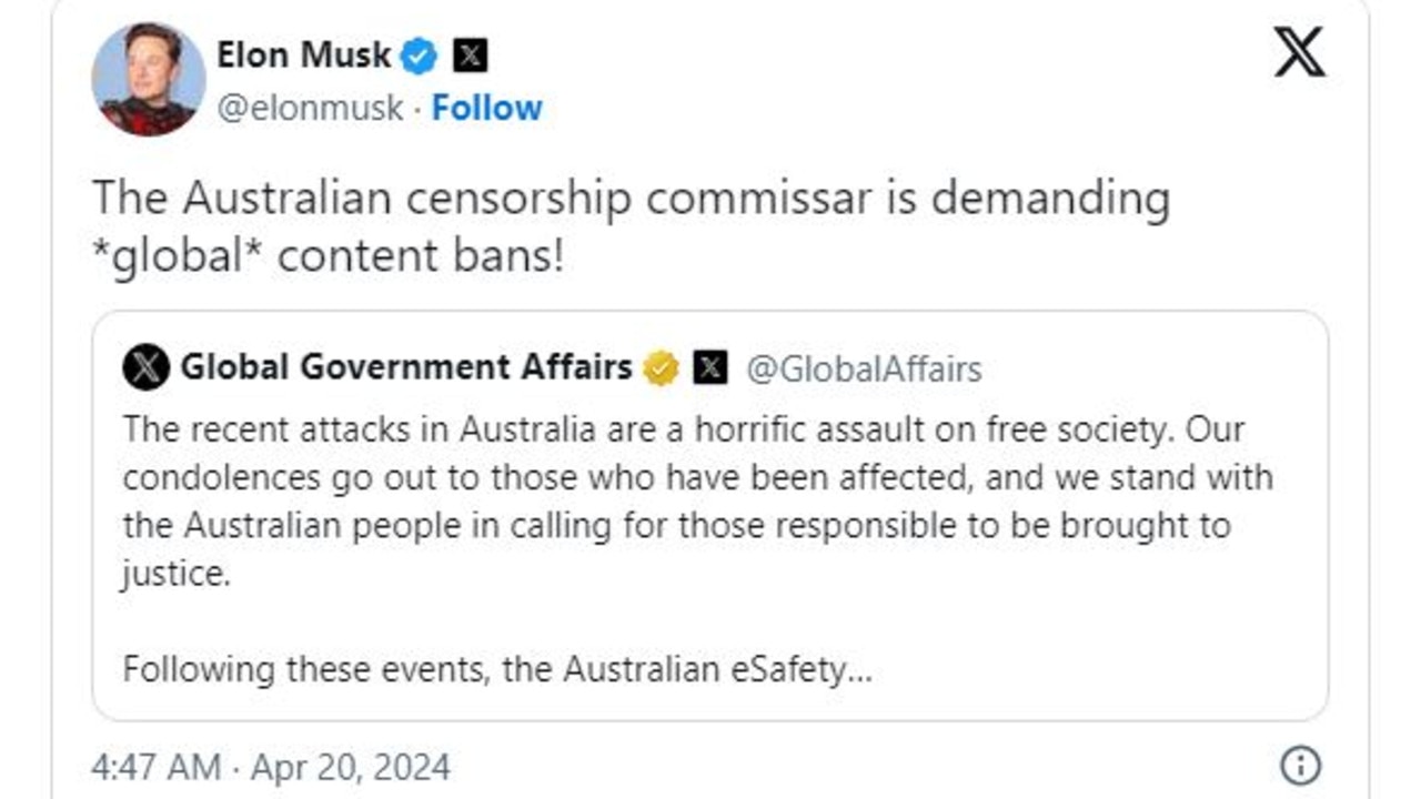 Elon Musk reshared the post on his own X profile. Picture: Elon Musk / X