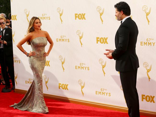 Sofia Vergara and Joe Manganiello attend the 67th Annual Primetime Emmy Awards at Microsoft Theatre.