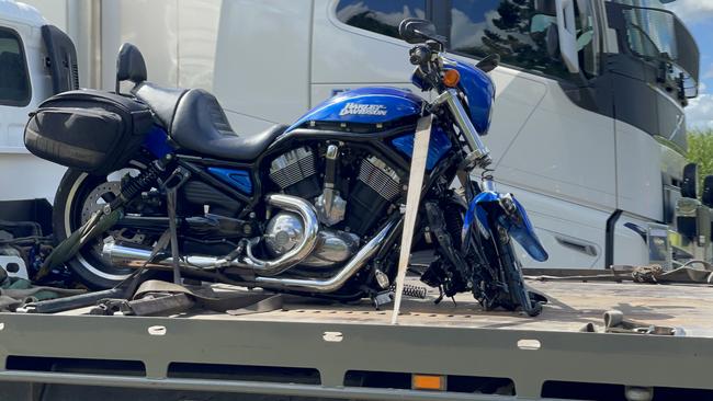 Clayton's Towing removed a motorcycle from the scene of a two-vehicle crash on the Bruce Highway at Koumala on Easter Monday. Picture: Janessa Ekert