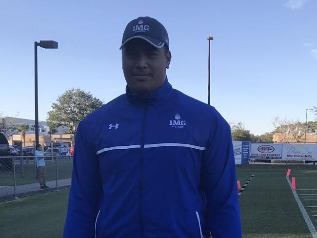 Daniel Faalele at the IMG Academy camp