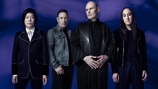 The Smashing Pumpkins current members include (L-R) James Iha, Jimmy Chamberlin, Billy Corgan and Jeff Schroeder. Picture: Paul Elledge