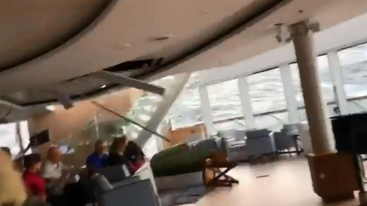Video still from Twitter video of passengers being injured on board the stranded cruise ship Viking Sky during very rough seas off the Norwegian coast. Picture: Alexus Sheppard