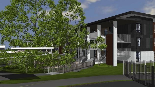 An artist's impression of new classroom blocks planned for MacKillop Catholic College, Woongarrah. Picture: Supplied