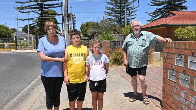 Locals Judith Paterson Melvin Stubbs with their grandchildren Jackson, 11 and Lily, 7. Picture: Keryn Stevens