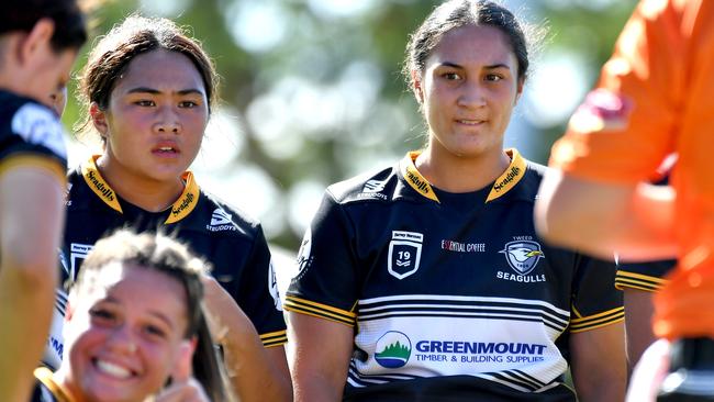 Harvey Norman under 19s girls rugby league match between Brisbane Tigers and Tweed Seagulls. Saturday February 25, 2022. Picture, John Gass