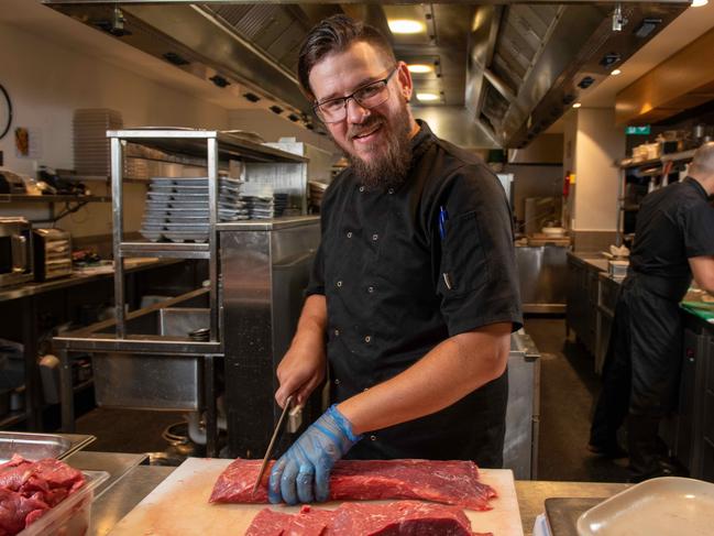 December 22, 2022: Executive chef Matt Sherriff (0430598342) at the Strathmore Hotel on North Terrace. For a story about the dire worker shortage across several major industries, including hospitality. SA hospitality venues need 7000 additional workers across the entire sector. Chefs and cooks are in the highest demand. Picture: Naomi Jellicoe