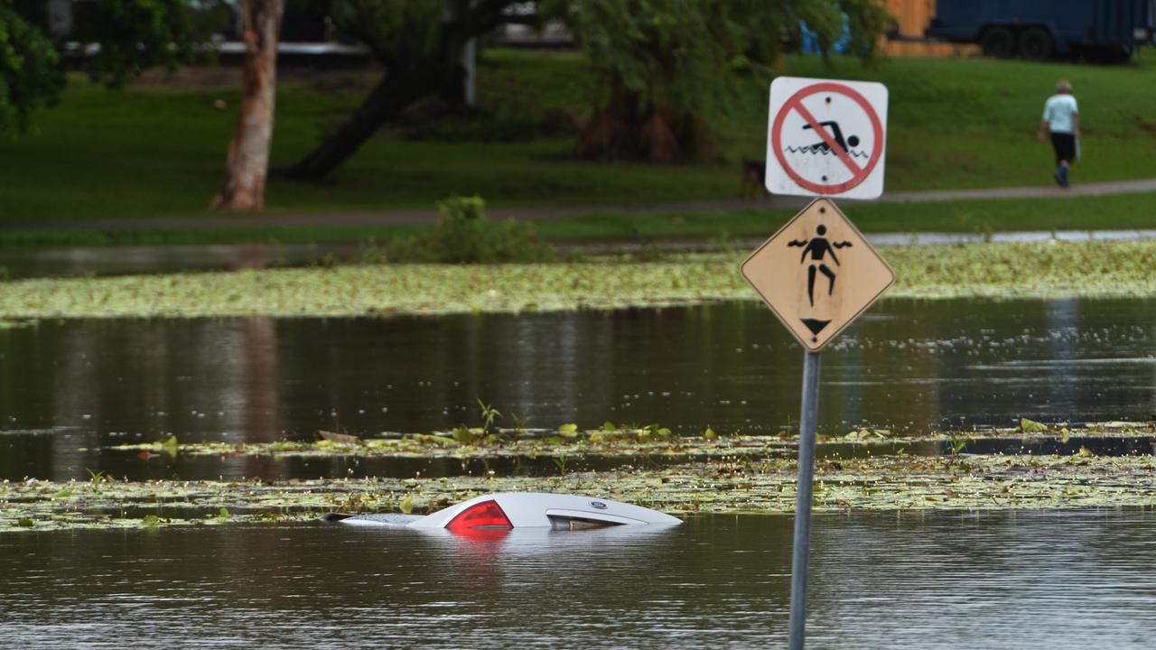 Stolen car dumped in the Gooseponds at North Mackay. Picture: Peter Holt / Daily Mercury