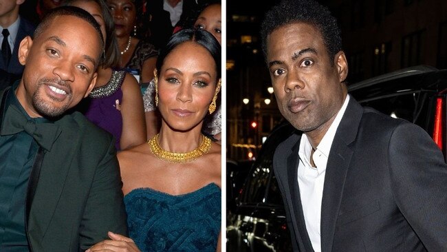 Will Smith and Jada Pinkett Smith; Chris Rock. Picture: